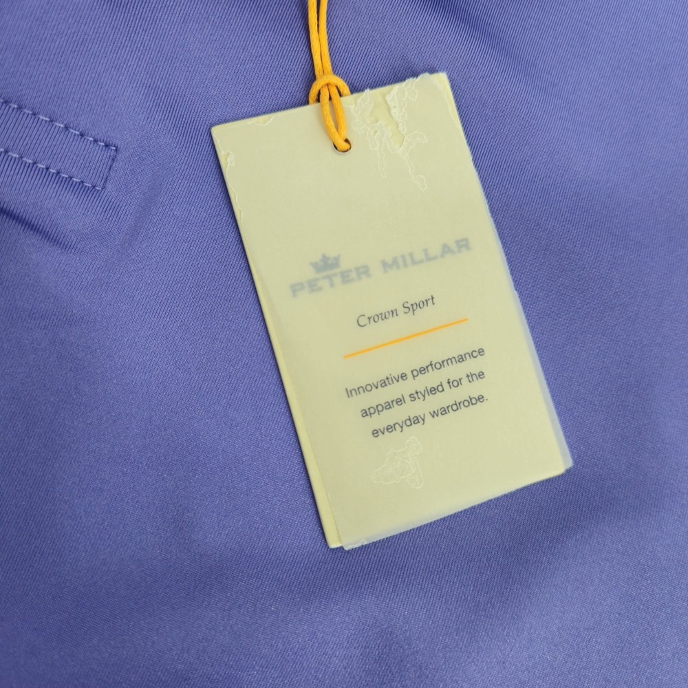 Peter Millar Mens Size Large Sean Stretch Jersey Polo Shirt Purple Travel Luxury - Picture 7 of 8